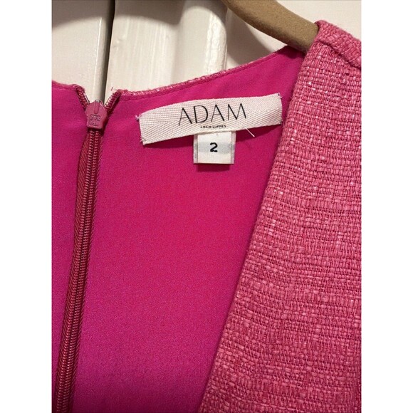 Adam Hot Pink Linen Dress - Size 2 - Picture 3 of 7